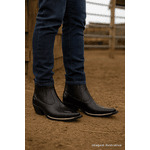 Bota Country Masculina Bico Fino Couro Jacaré Fakcini - 3000 - Preto