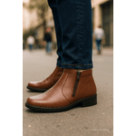 Bota Social Concha Couro Floater Zíper Ranster - 1600 - Marrom