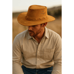 Chapéu Em Couro Legítimo Country Australiano Difranca Ameixa