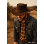 Chapéu Em Couro Legítimo Country Australiano Difranca