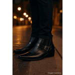 Bota Semi-country Masculina New Texas Reta Oposta - 606 - Preto