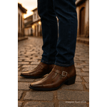 Bota Semi-country Masculina New Texas Reta Oposta - 606 - Café