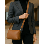 Bolsa Feminina Alça Transversal Caramelo Couro DIfranca - 8608