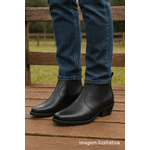 Bota Semi-country Vaqueiro Couro Legítimo Cla Cle - V03 - Preta