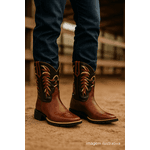 Bota Country Texana Masculina Couro Legítimo Bordado Fakcini - 2511 - Telha Café