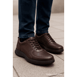 Sapato Masculino Casual Comfort Café Couro DIfranca - 031