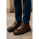 Sapato Social Masculino Couro Legítimo Conforto Ground Ranster - 8002 - Café