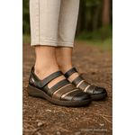 Sandália Feminina Couro Legítimo Linha Boneca Retrô Vintage Serella - 7073 - Preto