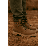 Bota Adventure Cano Médio Couro Nobuck Azimute - Pedra - Caqui