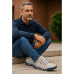 Sapatênis Tênis Couro Natural Linha Conforto Ranster - 3006 - Gelo