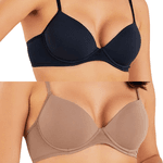 KIT DUO SUTIA COM BOJO BASIC PRETO/CACAU