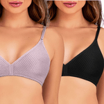 KIT DUO SUTIÃ SEM BOJO PRETO/ROSA RETRO