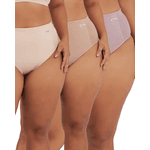 COMBO TRIO DE CALCINHAS BASIC ZERO BARRIGA ECO BEGE/CHOCOLATE/ROSA RETRO