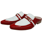 Babuche Masculino Italiano em Couro Social Executivo Flute Bico Fino Ref: 1006 Vermelho Vermelho