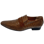 Sapato Masculino Italiano em Couro Social Executivo Marrom Beetle Bico Fino Ref: 120 Marrom