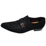 Sapato Masculino Italiano em Couro Social Executivo Preto Goggins Bico Fino Ref: 121 Preto