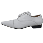 Sapato Masculino Italiano em Couro Social Executivo Branco Caze Bico Fino Ref: 134 Branco