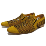 Sapato Masculino Italiano em Couro Social Executivo Amarelo Web Ref: 156 Amarelo