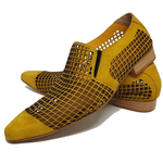 Sapato Masculino Italiano em Couro Social Executivo Amarelo Web Ref: 156 Amarelo