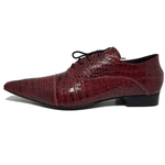 Sapato Masculino Italiano em Couro Social Executivo Vermelho Fide Bico Fino Ref: 170 Vermelho