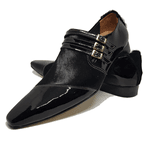 Sapato Masculino Italiano em Couro Social Executivo Preto Jackson Bico Fino Ref: 174 Preto