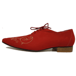 Sapato Masculino Italiano em Couro Social Executivo Vermelho Angel Bico Fino Ref: 204 Vermelho