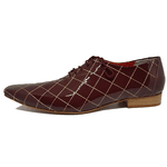 Sapato Masculino Italiano em Couro Social Executivo Cobra Bordô Tazza Bico Fino Ref: 206 Bordo