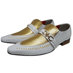 Sapato Masculino Italiano em Couro Social Executivo Dourado Goldwin Bico Clássico Ref: 207 Dourado