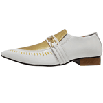 Sapato Masculino Italiano em Couro Social Executivo Dourado Goldwin Bico Clássico Ref: 207 Dourado
