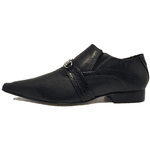 Sapato Masculino Italiano em Couro Social Executivo Preto Polo Bico Fino Ref: 211 Preto