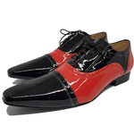 Sapato Masculino Italiano em Couro Social Executivo Vermelho Fraggio Bico Fino Ref: 212 Vermelho