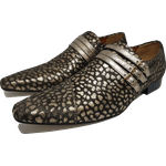 Sapato Masculino Italiano em Couro Social Executivo Dourado Tiger Bico Clássico Ref: 225 Dourado