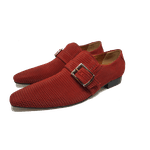 Sapato Masculino Italiano em Couro Social Executivo Vermelho Fine Bico Fino Ref: 226 Vermelho