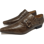 Sapato Masculino Italiano em Couro Social Executivo Marrom Expression Bico Fino Ref: 229 Marrom