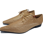 Sapato Masculino Italiano em Couro Social Executivo Dourado Le grand Bico Fino Ref: 231 Dourado