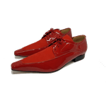 Sapato Masculino Italiano em Couro Social Executivo Vermelho Brandes Bico Fino Ref: 236 Vermelho