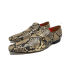 Sapato Masculino Italiano em Couro Social Executivo Cobra Amarelo Revolution Bico Fino Ref: 250 Amarelo