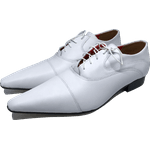 Sapato Masculino Italiano em Couro Social Executivo Branco New Face Bico Fino Ref: 266 Branco