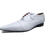 Sapato Masculino Italiano em Couro Social Executivo Branco New Face Bico Fino Ref: 266 Branco
