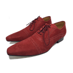 Sapato Masculino Italiano em Couro Social Executivo Vermelho Brant Bico Fino Ref: 269 Vermelho