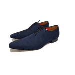 Sapato Masculino Italiano em Couro Social Executivo Azul Kubrick Bico Fino Ref: 275 Azul