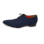 Sapato Masculino Italiano em Couro Social Executivo Azul Kubrick Bico Fino Ref: 275 Azul