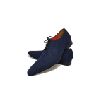 Sapato Masculino Italiano em Couro Social Executivo Azul Kubrick Bico Fino Ref: 275 Azul