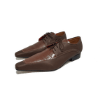 Sapato Masculino Italiano em Couro Social Executivo Marrom Legends Bico Fino Ref: 276 Marrom