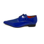 Sapato Masculino Italiano em Couro Social Executivo Azul Bergman Bico Fino Ref: 284 Azul