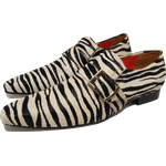 Sapato Masculino Italiano em Couro Social Executivo Branco Zebra Bico Fino Ref: 287 Branco