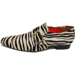 Sapato Masculino Italiano em Couro Social Executivo Branco Zebra Bico Fino Ref: 287 Branco