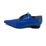 Sapato Masculino Italiano em Couro Social Executivo Azul Serge Bico Fino Ref: 348 Azul Azul