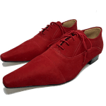 Sapato Masculino Italiano em Couro Social Executivo Vermelho Jostein Bico Fino Ref: 369 Vermelho