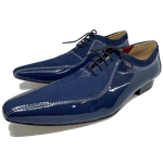 Sapato Masculino Italiano em Couro Social Executivo Azul Paiffer Bico Fino Ref: 375 Azul Azul